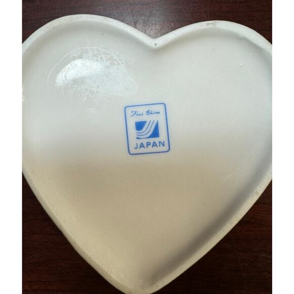 Vintage Fine China Japan Porcelain Ceramic Small Heart Shaped Trinket Box Floral - Picture 4 of 9